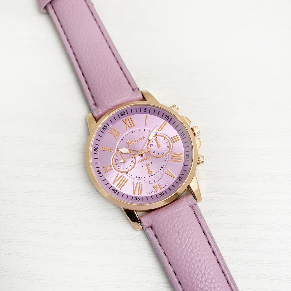 ساعت عدد رومی جنوا + دستبند هدیه (یاسی)