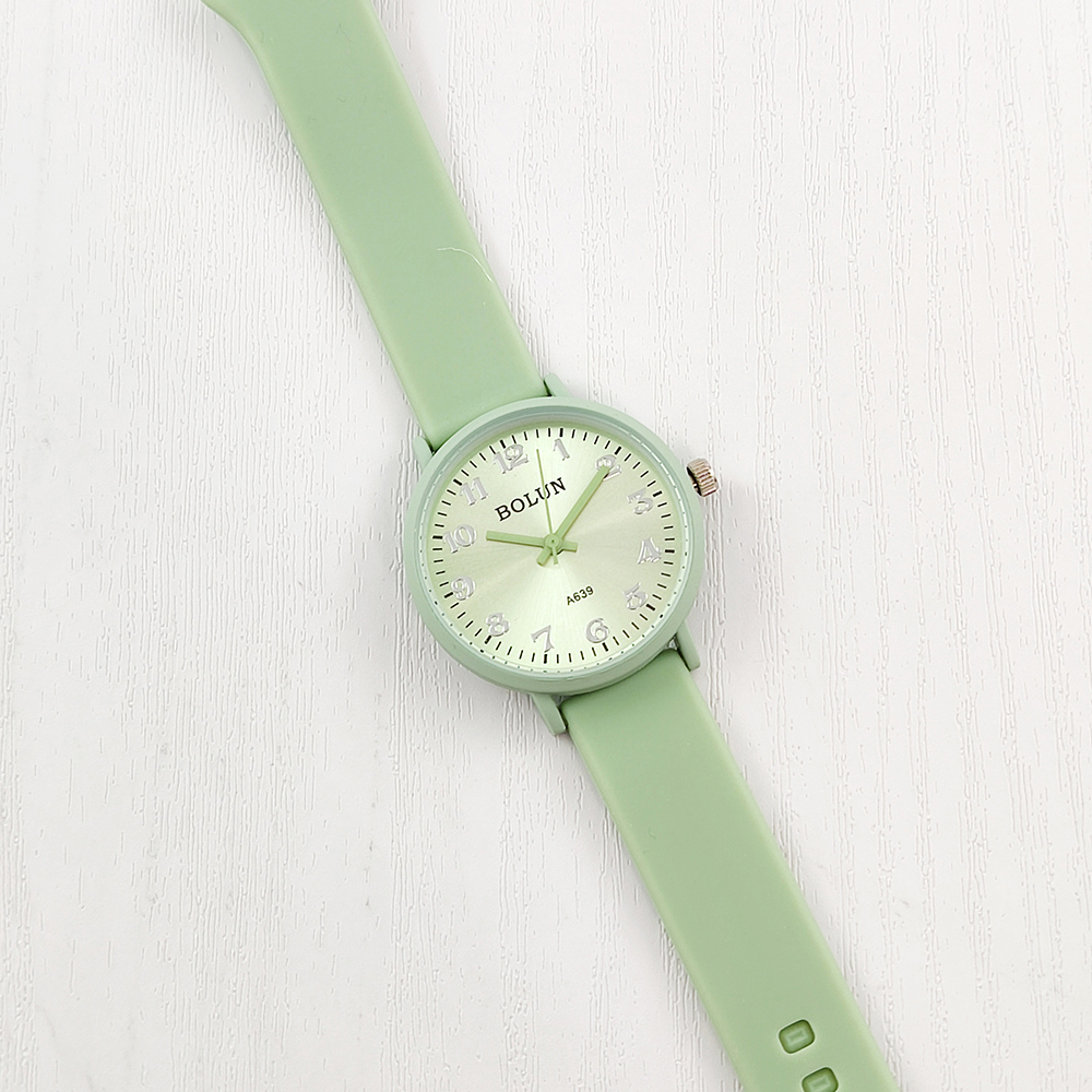 ساعت مچی طرح شاین Bolun + دستبند سیم تلفنی (سبز روشن)