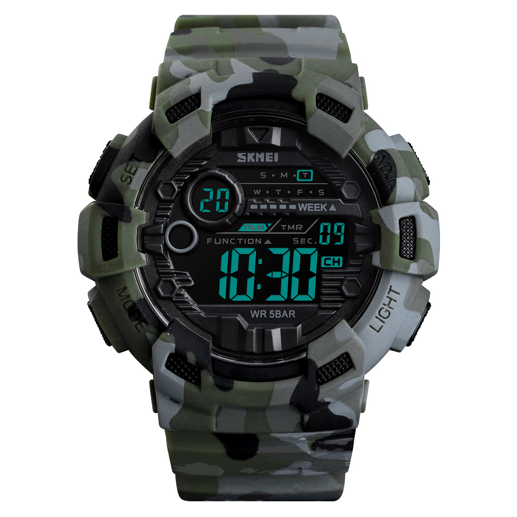  ساعت مچی اسپرت دیجیتال ضدآب مدل 1243 skmei (سبز چریکی)