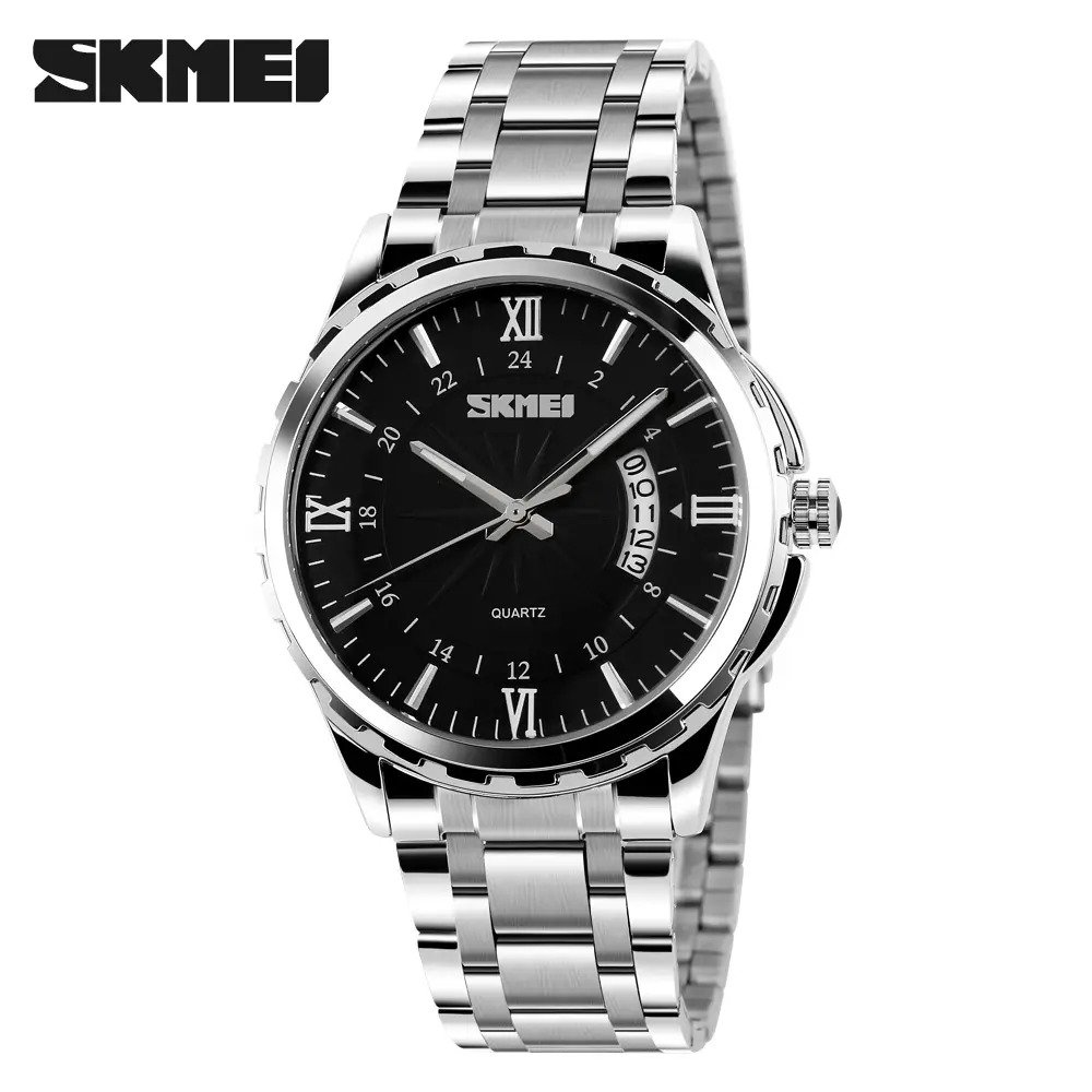 ساعت مچی استیل مردانه مدل 9069 skmei (صفحه مشکی)