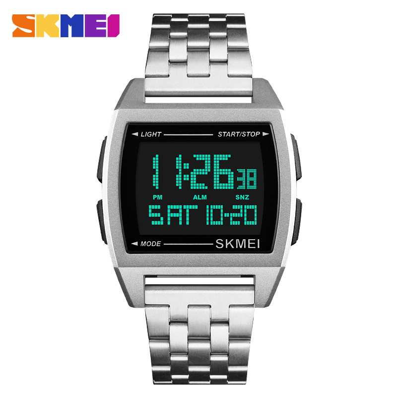 ساعت مچی مردانه دیجیتال استیل مدل 1368 skmei (نقره ای)