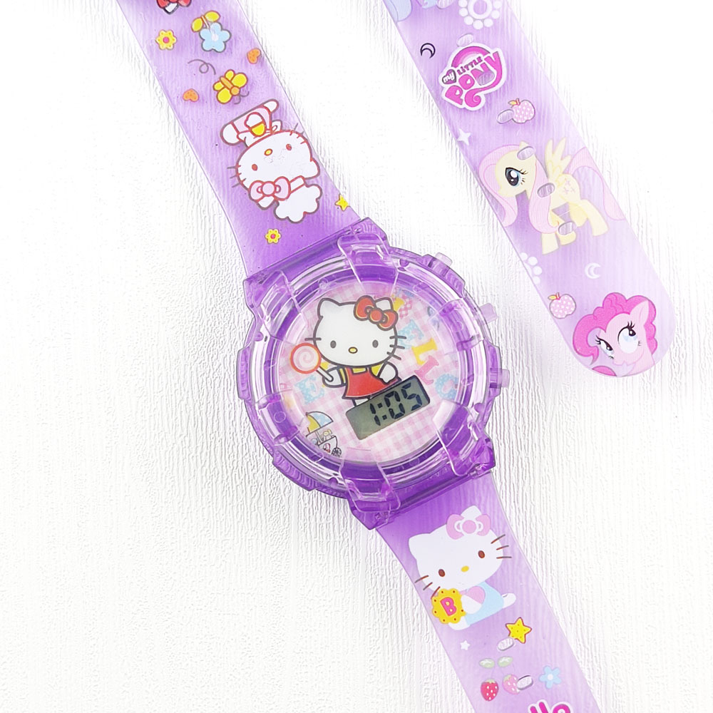 ساعت مچی بچه گانه موزیکال رقص نور (بنفش)