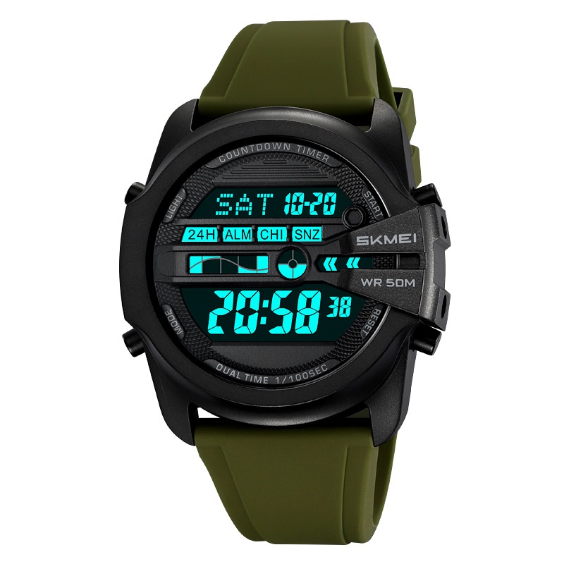 ساعت مچی دیجیتال گارد دار مدل 2442 Skmei (سبز ارتشی)