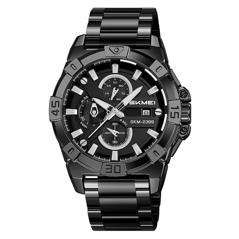 مشکی / عقربه نقره‌ای-1