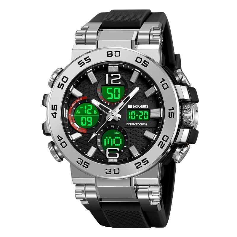 ساعت مچی مردانه دوزمانه مدل 2499 Skmei (نقره‌ای)