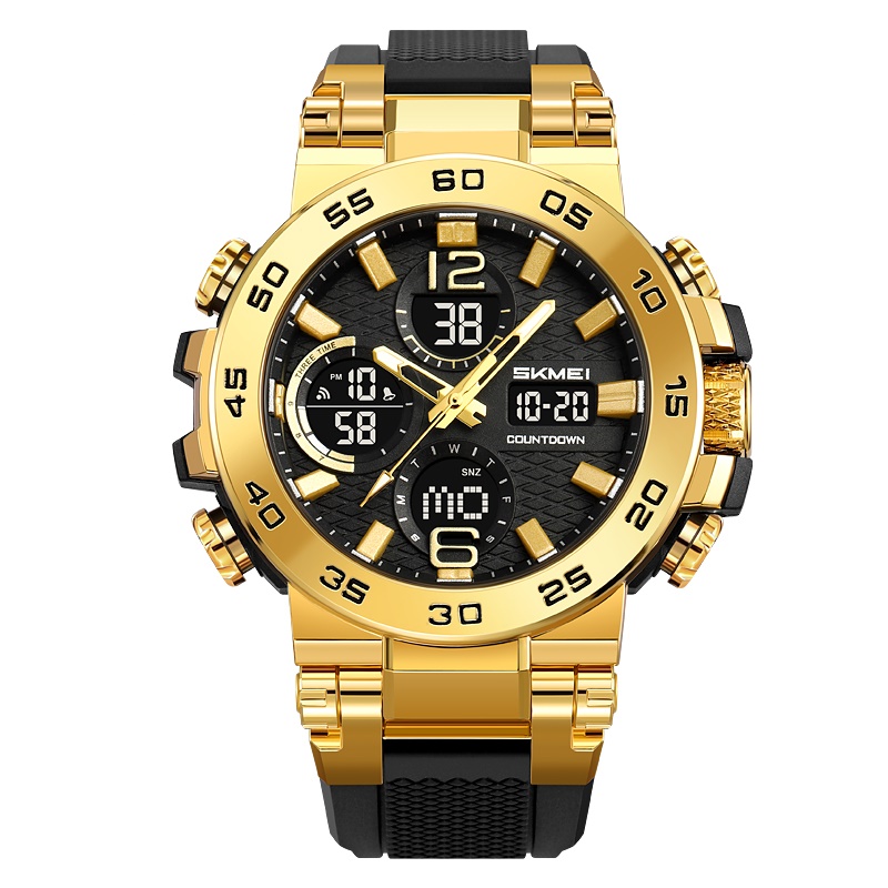 ساعت مچی مردانه دوزمانه مدل 2499 Skmei (طلایی)